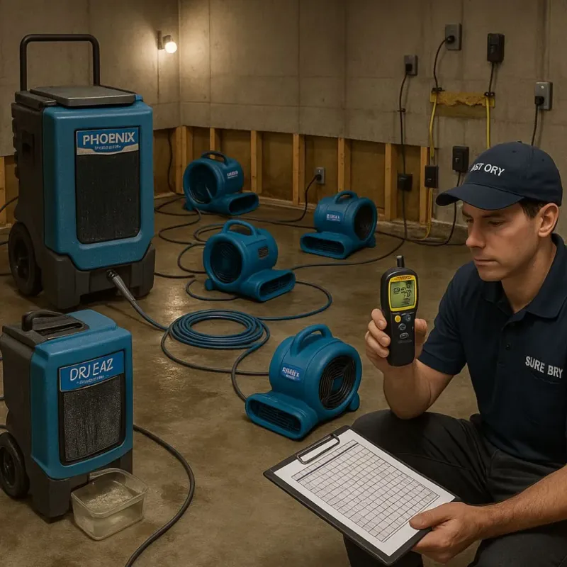 Structural Drying and Dehumidification process in Wyomissing, PA